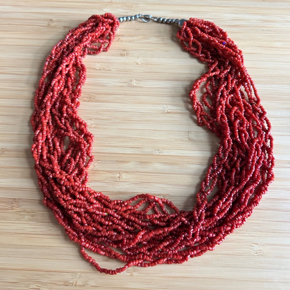 Elegant Red Beaded Necklace